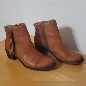 Pikolinos Andorra Tan Leather Tassel Ankle Boots Size 40